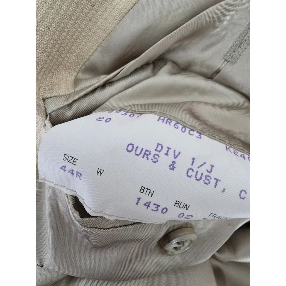 Vtg Jhane Barnes Blazer Jacket Mens 44R Beige‎ Sports Coat Career 3 B USA